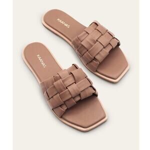 Kaanas Belinha leather open toe slide sandals 11 NEW